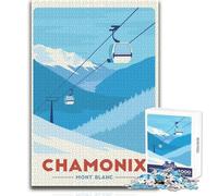 Rompecabezas de 1000 Piezas de la estación de esquí Chamonix Mont Blanc, Ideal para el Desarrollo cognitivo, celebración, tamaño 50x75cm