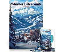 Rompecabezas de 1000 Piezas de la estación de esquí Whistler Blackcomb para Adultos Juego Divertido Ensamblaje Seguro y Firme Actividad Nocturna para Toda la Familia (38x26cm)
