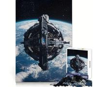 Rompecabezas de 1000 Piezas de la Estación Espacial Orbital sobre la Tierra para Adolescentes Ideal para Relajarse y Disfrutar de Momentos tranquilos Corte Suave Regalo Elegante (38x26cm)