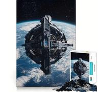Rompecabezas de 1000 Piezas de la Estación Espacial Orbital sobre la Tierra para Adolescentes Ideal para Relajarse y Disfrutar de Momentos tranquilos Corte Suave Regalo Elegante (38x26cm)