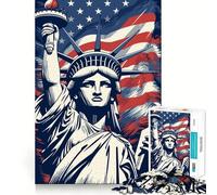Rompecabezas de 1000 Piezas de la Estatua de la Libertad de EE UU para Adultos y Adolescentes Mejora la Memoria Fácil de Usar Corte preciso Un Regalo Encantador 38x52cm