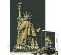 Rompecabezas de 1000 Piezas de la Estatua de la Libertad de Nueva York para Adultos Ideal para Entrenamiento,recreación Ligera y con Bordes definidos Regalo Original (50x75cm)