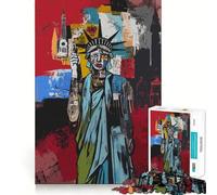 Rompecabezas de 1000 Piezas de la Estatua de la Libertad Estilo Pop Art para Adolescentes Juguete para aliviar el estrés Diseño artístico y fácil de Usar 38x26cm