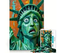 Rompecabezas de 1000 Piezas de la Estatua de la Libertad para Adolescentes Juguete de lógica sólida, Divertido y Relajante Corte de precisión Artículo de Santa Claus 50x75cm