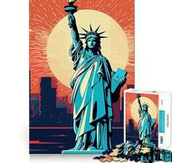 Rompecabezas de 1000 Piezas de la Estatua de la Libertad para Adolescentes Juguete de lógica sólida, Divertido y Relajante Corte de precisión Artículo de Santa Claus 38x52cm