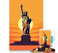 Rompecabezas de 1000 Piezas de la Estatua de la Libertad para Adolescentes Mejora la Memoria Juego Relajante Bordes limpios Artículo de Santa Claus 38x26cm