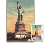 Rompecabezas de 1000 Piezas de la Estatua de la Libertad para Adultos y adolescentesJuego Creativo de resolución de problemasIdea de Regalo Memorable y conmovedoraTamaño 38x52cm