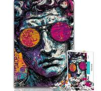 Rompecabezas de 1000 Piezas de la Estatua del David de Miguel Ángel, de Estilo Pop Art, Ideal para Adultos Ejercita el Cerebro, Juguetes adictivos para Cultivar la Paciencia Gran Regalo 50x75cm