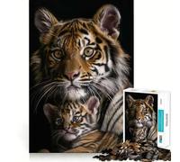 Rompecabezas de 1000 Piezas de la Familia de Animales Juego para ejercitar la Mente Artesanía de Corte experta Un pasatiempo Fascinante para los Momentos de Ocio (38x52cm)