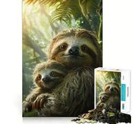 Rompecabezas de 1000 Piezas de la Familia de Animales Perezosos para Adolescentes Juguete de lógica Clara Pasatiempo Tranquilo Corte Perfecto Regalo clásico 38x26cm