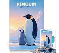 Rompecabezas de 1000 Piezas de la Familia de pingüinos para Adultos Desarrolla la Capacidad Mental y entretiene Bordes precisos (50x75cm)