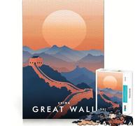 Rompecabezas de 1000 Piezas de la Gran Muralla China,Ajuste, Arte,Habilidad Creativa,Juguete,Tiempo de Descanso,Juego,decoración navideña (38x26cm)