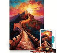 Rompecabezas de 1000 Piezas de la Gran Muralla China para Adultos Juguete para ejercitar la Mente y Relajarse Corte Perfecto Regalo Memorable 38x52cm