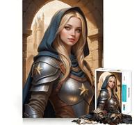 Rompecabezas de 1000 Piezas de la Guardiana, Caballero Femenino con Armadura, para Adolescentes, Juguete de Habilidades, Antiestrés, Corte Exacto, Regalo Encantador 38x26cm