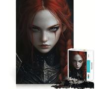 Rompecabezas de 1000 Piezas de la guerrera Pelirroja para Adultos Fortalece la Memoria Ideal para Grupos Bordes limpios Regalo Elegante (50x75cm)