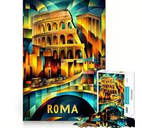 Rompecabezas de 1000 Piezas de la Herencia cubista de Roma para Adultos Mejora la Memoria, Alivia la ansiedad y CREA una Sorpresa navideña con Bordes precisos (38x52cm)