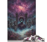 Rompecabezas de 1000 Piezas de la Horda de Zombis Que Emerge de la Puerta del Cementerio para Adultos y Rompecabezas de Papel para Amantes de los Rompecabezas 38 x 26 cm/1000 Piezas