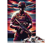 Rompecabezas de 1000 Piezas de la Infantería de Marina al Atardecer para Adultos y Rompecabezas de Papel, Juego Educativo Familiar de 38 x 26 cm (1000 Piezas)