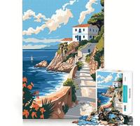 Rompecabezas de 1000 Piezas de la Isla de Rodas, Grecia, para Adultos Juego Mental Pasatiempo en casa Bordes limpios Un Regalo Encantador (50x75cm)