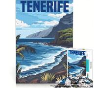 Rompecabezas de 1000 Piezas de la Isla de Tenerife España Juego de ingenio decoración para el hogar con Piezas de Formas aleatorias Que encajan Perfectamente 50x75cm