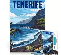 Rompecabezas de 1000 Piezas de la Isla de Tenerife, España, para Adultos Juguete para ejercitar la Mente y Relajarse Corte Perfecto Regalo Memorable 38x52cm