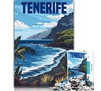 Rompecabezas de 1000 Piezas de la Isla de Tenerife, España, para Adultos y Adolescentes Un Juego Educativo Divertido y Divertido para cumpleaños, 38x26cm