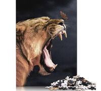 Rompecabezas de 1000 Piezas de La Leona y la Mariposa para Adultos Rompecabezas de Madera para Adultos. Diversión Familiar y Noche de Juegos. 1000 Piezas (75 x 50 cm).