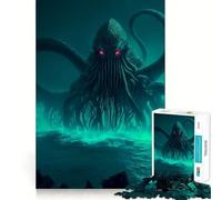 Rompecabezas de 1000 Piezas de La Llamada de Cthulhu para Adolescentes Mejora la Memoria, relájate, Bordes precisos, Regalo increíble 38x26cm