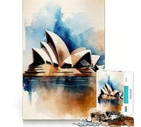 Rompecabezas de 1000 Piezas de la Ópera de Sídney para Adolescentes Mejora la Memoria, diversión Relajante, Bordes precisos, Regalo Original 38x52cm