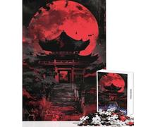 Rompecabezas de 1000 Piezas de la Pagoda de la Luna Carmesí Juegos Juego Educativo con Piezas de Formas aleatorias Totalmente entrelazadas tamaño 50x75cm