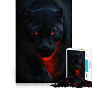 Rompecabezas de 1000 Piezas de la Pantera Negra con Ojos Brillantes,diseño de Corte preciso,Actividad de Juego Inteligente,Tiempo de Juego Tranquilo,Regalo de decoración de cumpleaños 38x26cm