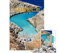 Rompecabezas de 1000 Piezas de la Playa de Chania Grecia para Adolescentes Ideal para Carreras de Velocidad Regalos de cumpleaños y Navidad 38x26cm