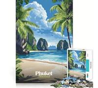 Rompecabezas de 1000 Piezas de la Playa de Phuket, Tailandia, para Adolescentes Juguete Mental para Momentos de Paz Corte Premium Regalo artístico (38x26cm)