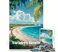 Rompecabezas de 1000 Piezas de la Playa de Varadero, Cuba, para Adultos Ideal para Mejorar la Memoria Un pasatiempo Relajante Corte preciso Un Regalo Original (38x52cm)