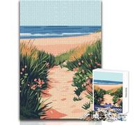 Rompecabezas de 1000 Piezas de la Playa del océano Atlántico,ilustración artística Minimalista,Juguete,Juego Intelectual,Actividades Familiares,Regalo para cumpleaños,tamaño 50x75cm