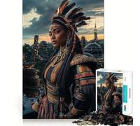 Rompecabezas de 1000 Piezas de la Princesa Guerrera en una Ciudad Futurista Juguete de construcción Focus Building Ensamblaje Firme y Seguro Juguete de Entretenimiento Durante Las Vacaciones