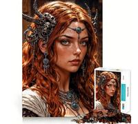 Rompecabezas de 1000 Piezas de la Princesa Guerrera para Adolescentes Juego de concentración Mental Corte de precisión Bordes Lisos Ideal para Rellenar Calcetines navideños (38x26cm)