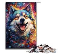 Rompecabezas de 1000 Piezas de la psicodelia Colorida del Perro del Cielo Estrellado para Adultos Rompecabezas Imposible para aliviar el estrés para Adolescentes de 14 años en adelante 75 x 50 cm