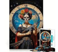 Rompecabezas de 1000 Piezas de la Santísima Muerte para Adultos Ideal para Mejorar la Memoria, aliviar el estrés y armar (38x52cm)