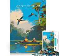 Rompecabezas de 1000 Piezas de la Selva amazónica Juego de lógica y Pensamiento,Ideal para Relajarse y divertirse (38x52cm)
