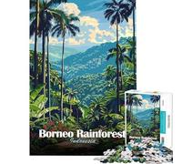 Rompecabezas de 1000 Piezas de la Selva Tropical de Borneo Indonesia Rompecabezas para Adultos Juego de ingenio decoración de Pared cumpleaños y Navidad (tamaño 38x26cm)