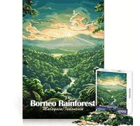Rompecabezas de 1000 Piezas de la Selva Tropical de Borneo,Malasia/Indonesia para Adolescentes Desarrolla la Capacidad de razonamiento,es Divertido y Libre de estrés Bordes limpios Regalo Acogedor