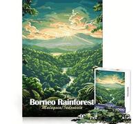 Rompecabezas de 1000 Piezas de la Selva Tropical de Borneo, Malasia/Indonesia para Adultos Agilidad Mental, diversión Relajante, Corte Uniforme, Regalo Memorable (38x52cm)