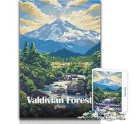 Rompecabezas de 1000 Piezas de la Selva Valdiviana, Chile Juego difícil, Imposible y desafiante Apto para Mayores de 14 años (tamaño 38x52cm)