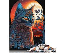 Rompecabezas de 1000 Piezas de la Serie Cat Art Style 3 para Adultos y Adolescentes, Rompecabezas de Papel, Rompecabezas sostenible para Adultos, 38 x 26 cm/1000 Piezas