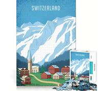Rompecabezas de 1000 Piezas de la Suiza Alpina Diversión con Memoria Superficie Lisa y sin Rebabas Un Reto entretenido para el Tiempo Libre (50x75cm)