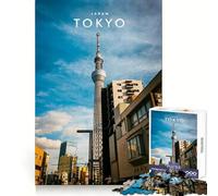 Rompecabezas de 1000 Piezas de la Torre de Tokio, Japón, para Adolescentes Ejercicios de lógica, diversión fácil, Bordes limpios, Regalo significativo (38x26cm)