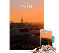 Rompecabezas de 1000 Piezas de la Torre Eiffel de Francia Desafío de Inteligencia Cerebral Juguetes adictivos Juegos educativos Carrera de Velocidad Manual Regalos para cumpleaños Tamaño 38x52cm