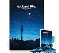 Rompecabezas de 1000 Piezas de la Torre Sky Tower de Auckland de Noche,con Bordes Finos,Ideal para Manualidades y Juegos de lógica divertirse en el Tiempo Libre o como Regalo