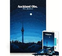 Rompecabezas de 1000 Piezas de la Torre Sky Tower de Auckland,decoración Nocturna,Juego Mental,Regalo para Momentos de Tranquilidad,Regalo de cumpleaños artístico (38x26cm)